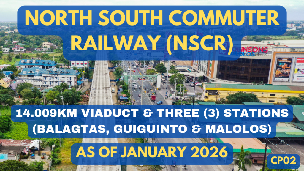 North South Commuter Railway – NSCR-CP02 Aerial Video of Alignment and Stations as of January 2026